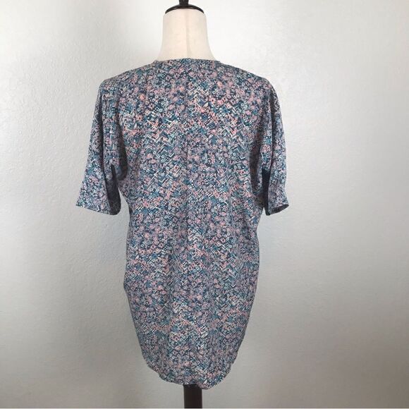 LuLaRoe Bianka floral chevron short sleeve cardigan kimono S - Picture 3 of 8